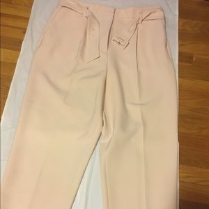ANN TAYLOR PEACH BELTED TROUSERS